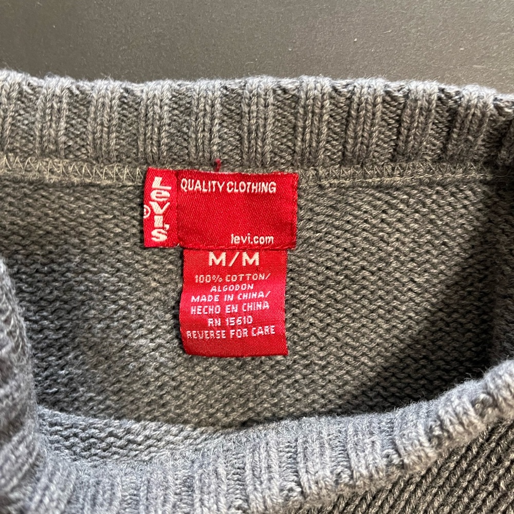 LEVI’S Crewneck Preppy Pullover Sweater Unisex Men’s Sz M EUC - Picture 5 of 7